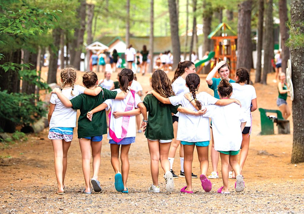 Girl's group of friends at summer camp